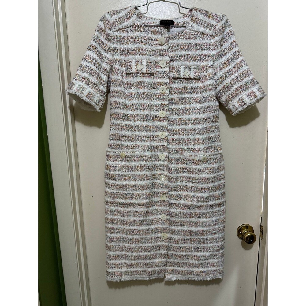CARLISLE ITALIAN FRINGE BOUCHLE TWEED sample size 2 nwt